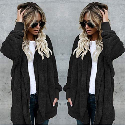 Mujeres Abrigo con Capucha de Abrigo Largo Manga Larga Chaqueta Sudaderas Parka Outwear Casual Cárdigan Capa Hoodie de Lana riou