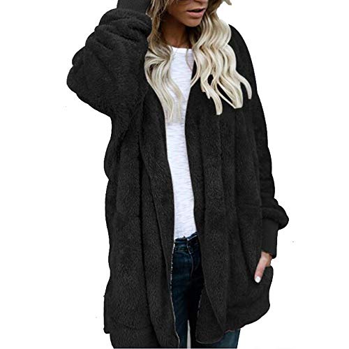 Mujeres Abrigo con Capucha de Abrigo Largo Manga Larga Chaqueta Sudaderas Parka Outwear Casual Cárdigan Capa Hoodie de Lana riou