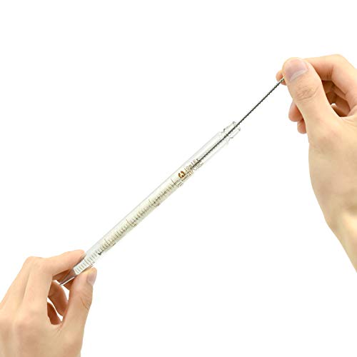 NATEE 6pcs Pipeta Cristal de Laboratorio 3ml 5ml 10ml con Cepillo, Pipeta de Transferencia de Líquido con Cabeza de Goma para Experimento Estudios Medicina Pintura