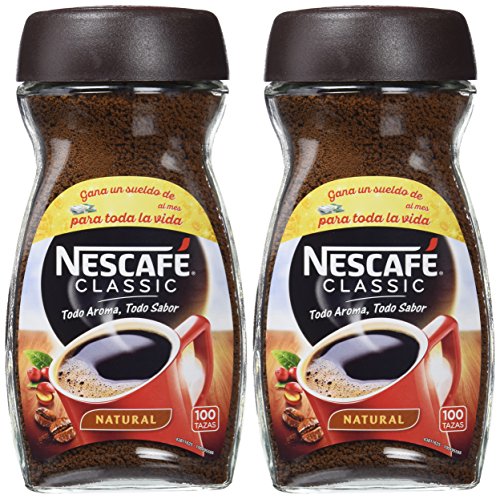 Nescafé Classic Natural - Café soluble - 2 Paquetes de 200 g