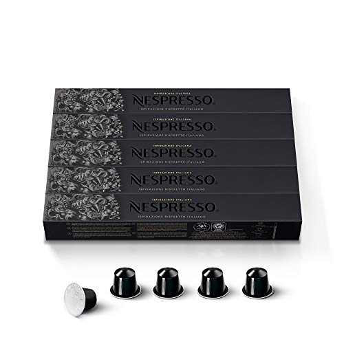 Nespresso - Set de 50 Cápsulas - 5 x 10 cápsulas de café espresso Ristretto