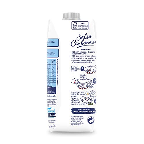 Nestlé Ideal - Leche Evaporada - 4 Paquetes de 500 ml