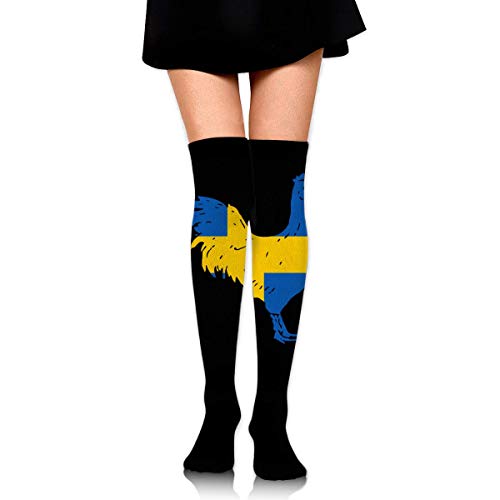 Nice-Guy Gallo con la media sueca Flag-1 Girls Fashion Over Knee Thigh High Socks Stocking