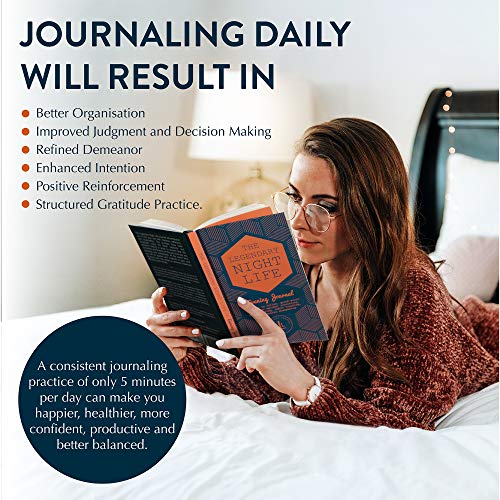 Night Journal by Legendary Life - Research Based, Guided Journal with Prompts that Empower You to End Your Day with Gratitude, Organization, and Goals Setting- Habit tracker- Hardcover or Spiral Bound