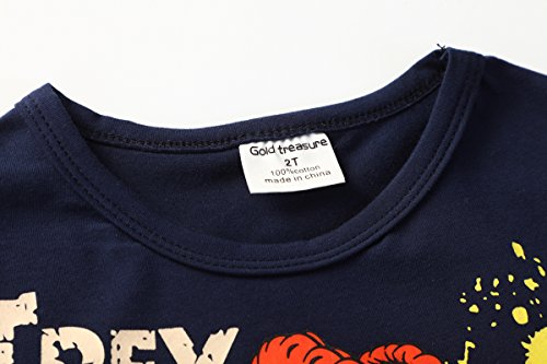 Niños tee 100% algodón Calidad Camiseta Estampada de niños Superior Ligero fácil Cuidado de Dinosaurio Trex Talla 6 años