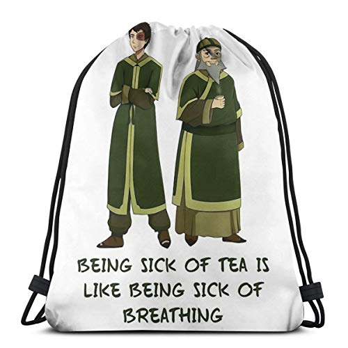 No aplicable Zuko e Iroh Tea Shop Con Qoute Cordón Bolsas Bolsa de Gimnasio Mochila Deportiva Mochila Sackpack