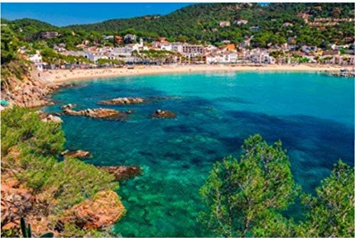 NOBRAND Rompecabezas Rompecabezas 1000 Piezas Paisaje del Mar Llafranc Cerca De Calella De Palafrugell Cataluña Barcelona España Puzzle De 1000 Piezas