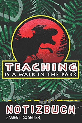 Notizbuch: Walk in a Park I DIN A5 Notebook kariert I Geschenk für Lehrer und Lehrerinnen  I Teacher Tagebuch/Journal für die eigenen Notizenr I Sprungwurf Notizheft