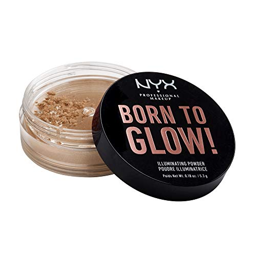 NYX Born To Glow - Polvo iluminador (5,3 g, luz estroboscópica cálida)