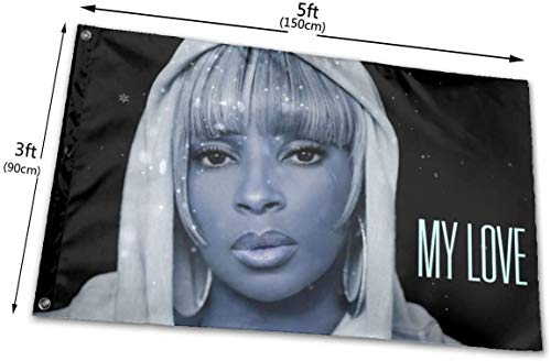 Oaqueen Banderas, Bandera del Jardin, Mary J Blige Seasonal Bandiera Set for Outdoors 3x5 Ft