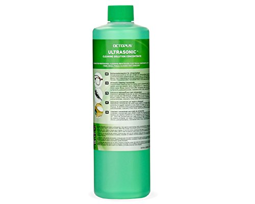 Octopus Limpiador Concentrado ultrasónico para la Limpieza de Joyas, Gafas, dentaduras, Metales Nobles y Cabezales de impresión en baño ultrasónico, 500ml.