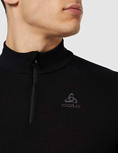 Odlo Bl Top Turtle Neck L/S Half Zip Active W Camiseta, Hombre, Black, XL