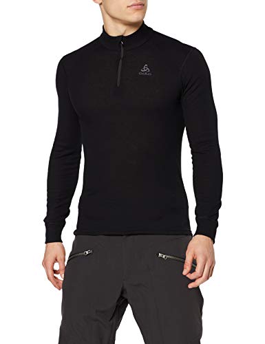 Odlo Bl Top Turtle Neck L/S Half Zip Active W Camiseta, Hombre, Black, XL