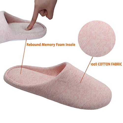 ofoot Zapatillas de casa para Mujer, Zapatos de casa Antideslizantes de algodón Lavable de Espuma viscoelástica