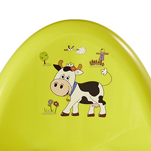 OK Kids Granja Divertida Unisex Inodoro de Entrenamiento para Baño con Pies de Agarre de Seguridad - Verd