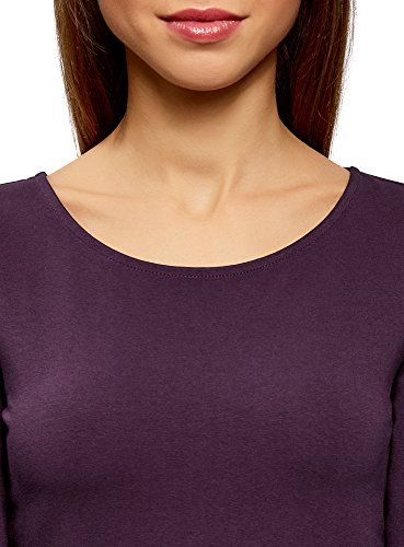 oodji Ultra Mujer Vestido de Punto Entallado, Morado, ES 42 / L