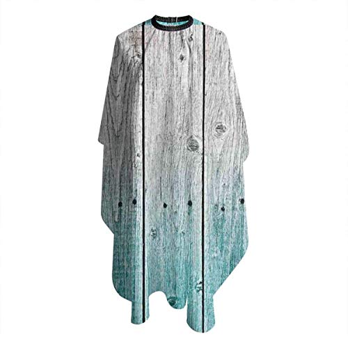 Opiadco Wood Panels Background with Digital Tones Country House Hair Cut Cape Waterproof Stain Resistant Professional Hair Apron Anti Static Durable Salon Cape Hair Barber Hairdressing Cape For Adult