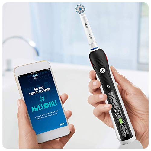 Oral-B SmartSeries Teen Boys Sensi Ultrathin - Cepillo eléctrico recargable con tecnología de Braun, 1 mango, 3 modos incluyendo blanqueado y sensible y 2 cabezales de recambio