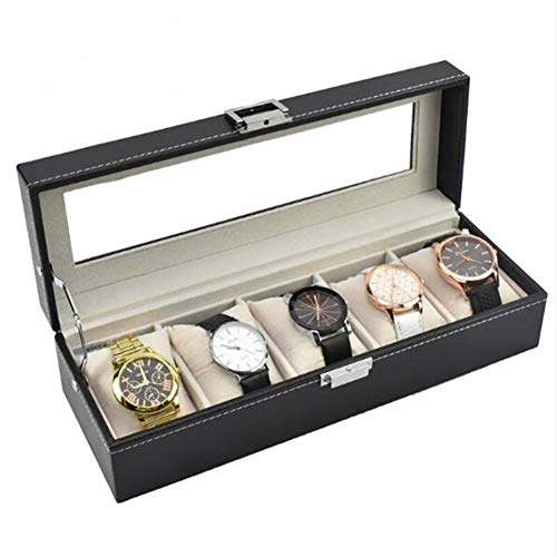 Organizador de Maquillaje, Cuero de la PU del reloj del organizador del sostenedor con la cerradura de almacenamiento Caja de reloj de las cajas de joyería relojes de cuarzo optimizar la presentación