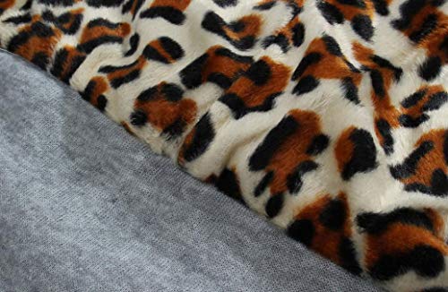 Overdose Las Mujeres MáS De Terciopelo Engrosada con Capucha Linda Dama SuéTer Leopard Cremallera Capa con Capucha Sudadera (Small, Gris)