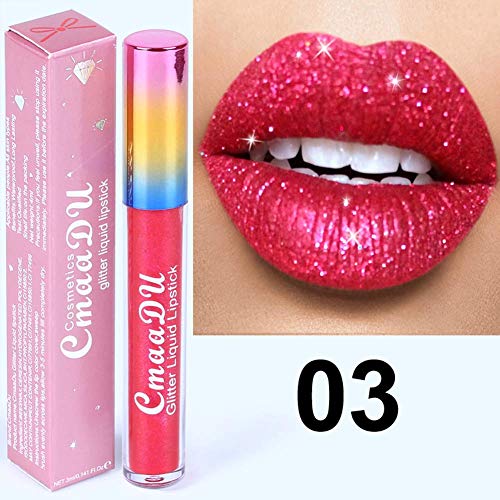 Ownest 6 color Brillo Labios Set líquido humectante labial de larga duración a prueba de agua diamante Conjunto de labios