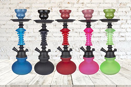 PAIDE P Cachimba de diseño Premium - 27cm - Shisha Cristal - Kit de iniciación Premium (Rosa)