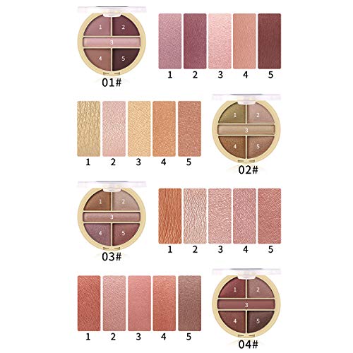 Paleta de sombras de ojos Paleta de maquillaje de 5 colores Eyeshadow Palette Brillo natural Mate Smokey Nudes Sombra de ojos en polvo Fácil de llevar