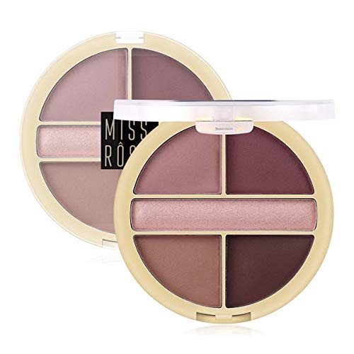 Paleta de sombras de ojos Paleta de maquillaje de 5 colores Eyeshadow Palette Brillo natural Mate Smokey Nudes Sombra de ojos en polvo Fácil de llevar