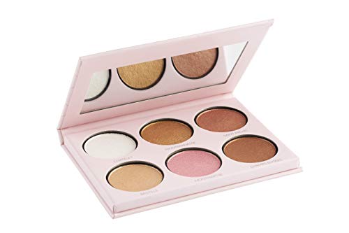 Palette Highlight y Contouring ”L’essentiel” de LP Makeup - 6 tonos glamour - Efecto de iluminación - Papel hecho a mano y espejo integrado