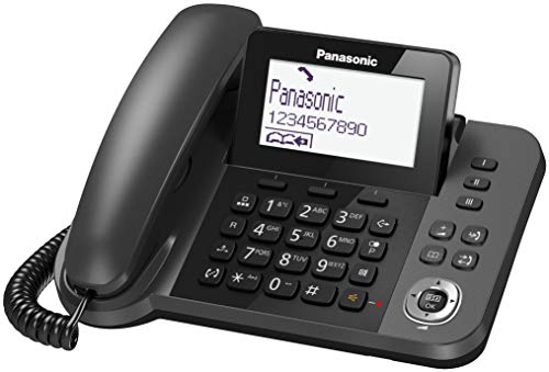 Panasonic KX-TF310 - Teléfono Fijo Inalámbrico con Supletorio Portátil (2 en 1, LCD, Teclas Grandes, Agenda de 100 Números, Bloqueo de Llamadas, Modo ECO, Reducción Ruido, Manos Libres) Color Negro