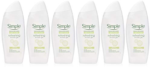 Paquete de 6 unidades de gel de ducha Simple Kind to Skin de 500 ml 