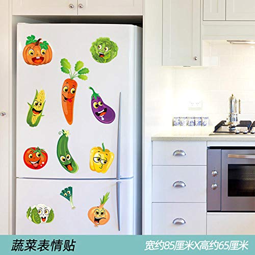 Pegatinas de refrigerador estéreo 3D pegatinas de pared de pintura decorativa pegatinas de puerta de cocina a prueba de agua-Gato de ojos grandes pintado a mano (colección más entrega prioritaria de c