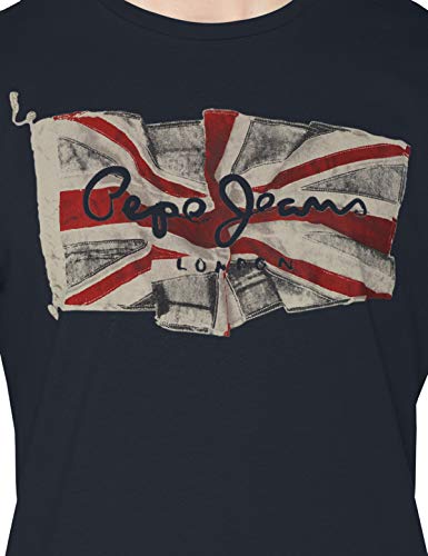 Pepe Jeans Flag Logo Camiseta, (Dulwich 594), X-Large para Hombre