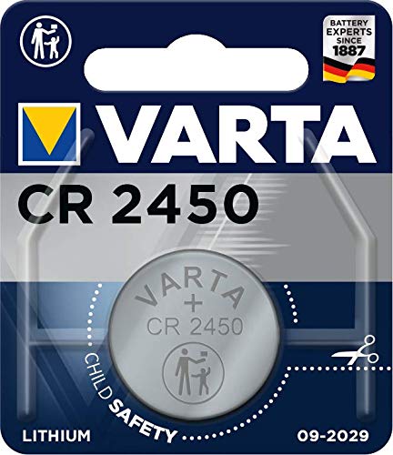 Pila de botón de litio de 3 V VARTA Electronics CR2450, pilas de botón en un blíster original de 1 unidad