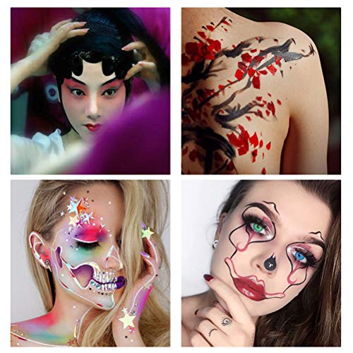 Pinturas Cara para Niños Pintura Facial Maquillaje Niños 12 Colores + 6 Pinceles, Pintura Corporal Pintura Cara Facial Niños YANSHON, para vestidos de carnaval de Halloween y Máscara de Maquillaje