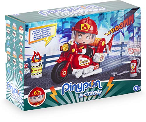 Pinypon Action - Moto de Bombero con 1 figurita, para niños y niñas de 4 a 8 años (Famosa 700014783) , color/modelo surtido