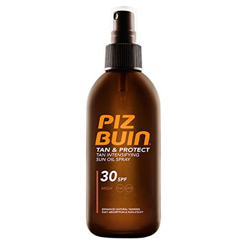 Piz Buin Tan & Protect Tan Accelerating Oil Spray SPF 30, acelerador de bronceado rápido con protección solar (1 x 150 ml)