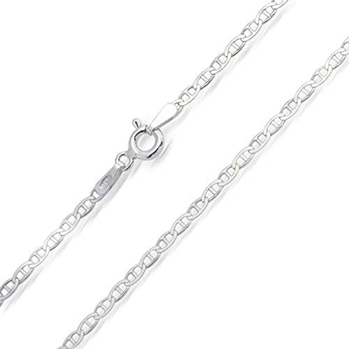 Plano Delgado Anchor Link Cadena Mariner 2Mm Fuerte Mujer Y Para Hombres Collar De Plata Esterlina 925 Pulgadas no