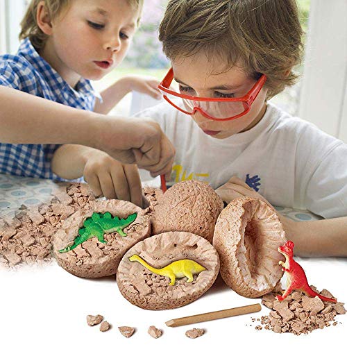 PowerKing Huevos de Dinosaurio, 12 PCS Huevos de Dinosaurio jurásicos únicos Excavan y descubren Kits para niños Fiesta de Pascua Arqueología Paleontología Regalo de Ciencia educativa