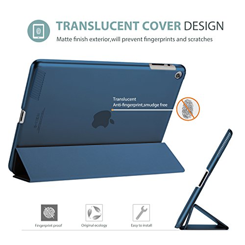 ProCase Funda iPad 2 3 4 - Carcasa Folio Ligera Delgada con Tapa Inteligente Reverso Translúcido Esmerilado Soporte para 9,7" Apple iPad 2/iPad 3/iPad 4 (Modelos Antiguos) –Azul Marino