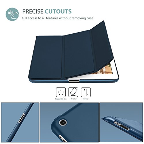 ProCase Funda iPad 2 3 4 - Carcasa Folio Ligera Delgada con Tapa Inteligente Reverso Translúcido Esmerilado Soporte para 9,7" Apple iPad 2/iPad 3/iPad 4 (Modelos Antiguos) –Azul Marino