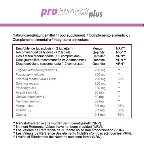 Procurves Pastillas y Crema para Aumentar el Pecho y Reafirmarlo - 2 Piezas