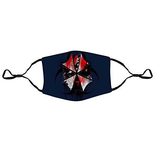 Protección facial Resident Evil Umbrella Corp Sangre Splatter Deportes al aire libre Patrón Boca Bufanda Anime Anti-Polvo Personalizada Bucal Bufanda Facial Reutilizable Unisex Ajustable Adolescente