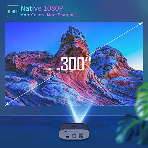 Proyector WiFi Bluetooth 8000 Lúmenes, Artlii Energon2 Proyector Full HD 1920x1080P Nativo Soporta 4K, 300" Proyector Cine en Casa, para Smartphone Android y iPhone