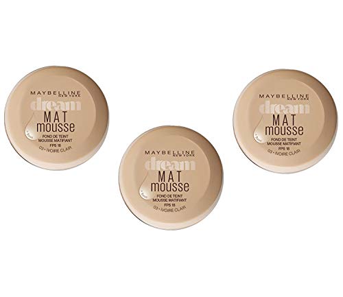 Ptiparis Dream Mat Mousse 03 - Base de maquillaje (3 unidades), color marfil claro