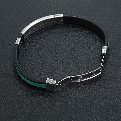 Pulsera Accesorios De Acero Inoxidable De Acero De Titanio Pulsera De Encanto Brazalete De Silicona Hombres Joyería De Regalo De Moda Verde