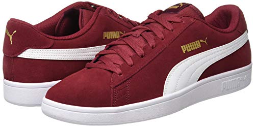 PUMA Smash V2, Zapatillas Unisex Adulto, Rojo (Rhubarb Team Gold White), 43 EU