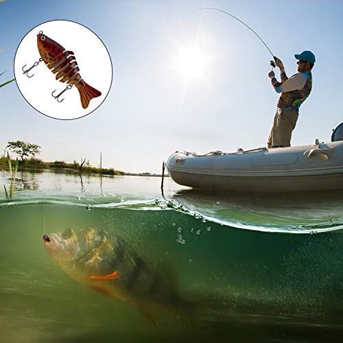 QIMEI-SHOP Señuelo Pesca Artificial Cebo Multi Articulado Wobbler Spinning Swimbait con Ganchos de Agudos Duro para Lucioperca Perca Amarilla Roach Trout 2 Piezas