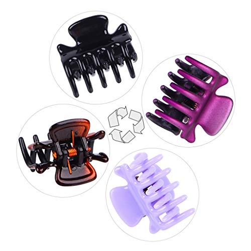 qingqingR 12Pcs / Set Mujeres Niñas 3cm Mini Pinzas de Garra de Pelo de Cangrejo geométrico Plástico Colorido Surtido de Mini Horquilla Pinza de mandíbula Barrette de Fuerza de mordida Fuerte