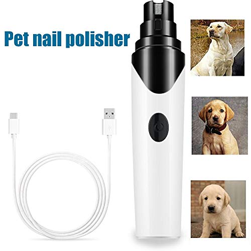 Qw1et Lima de Uñas Eléctrica para Mascotas, Amoladora del Clavo Recargable y de Bajo Ruido para Perros y Gatos, Dos Grados Velocidad Variable con Cable USB